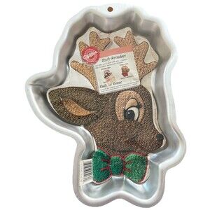2000 VTG Wilton Cake Pan Rudy Reindeer Baking Christmas Party Hardy Instructions